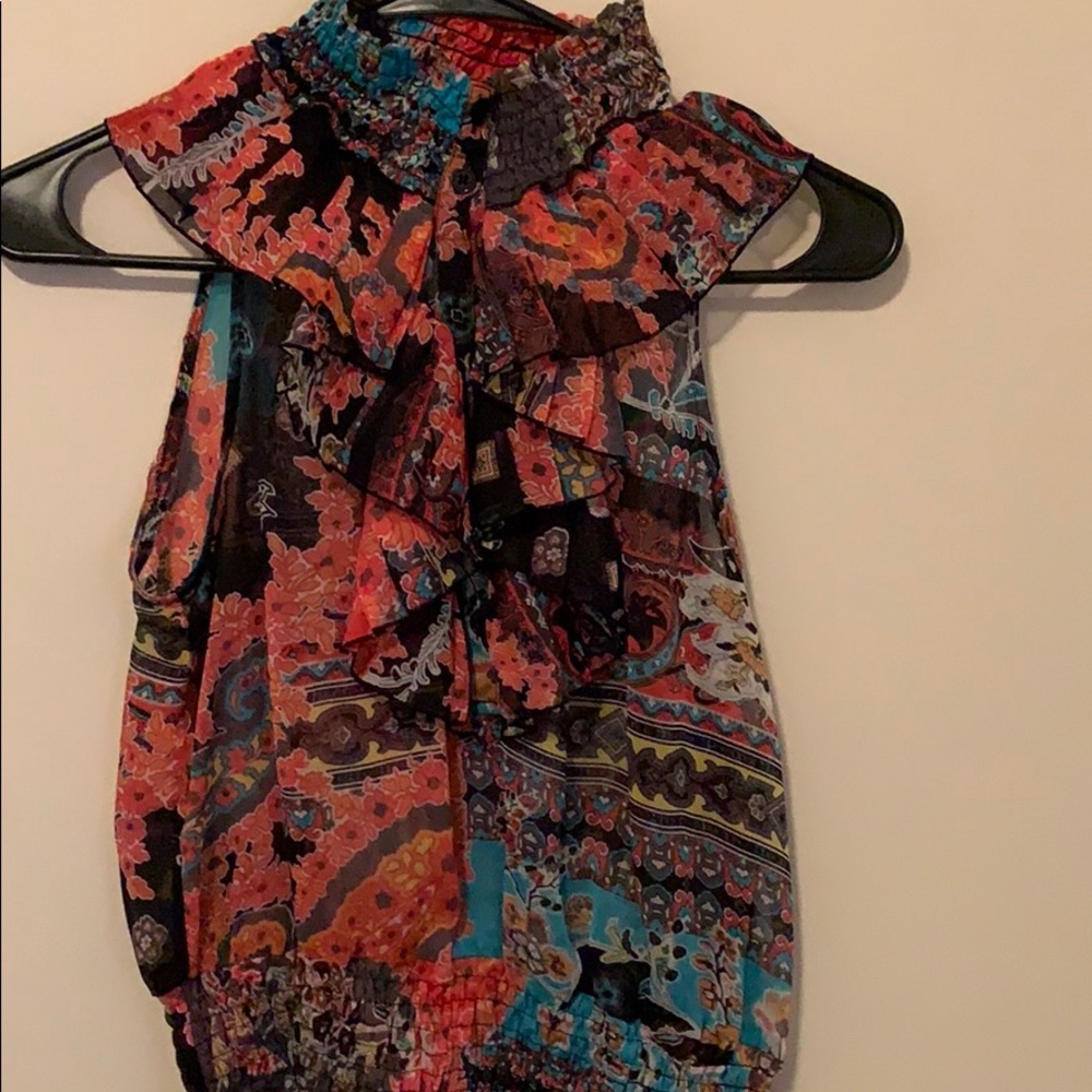 A flowery top.
